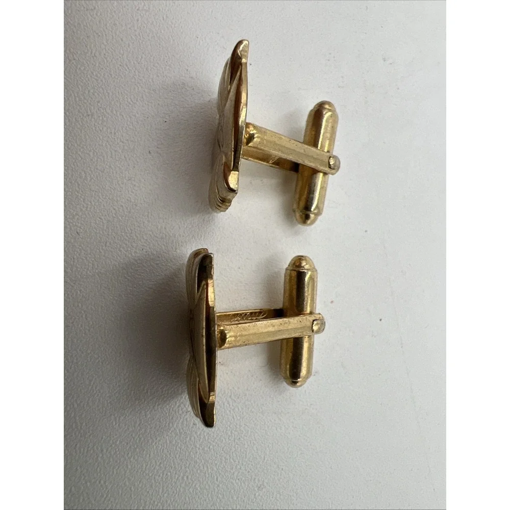 vintage gold tone cufflinks With Initial